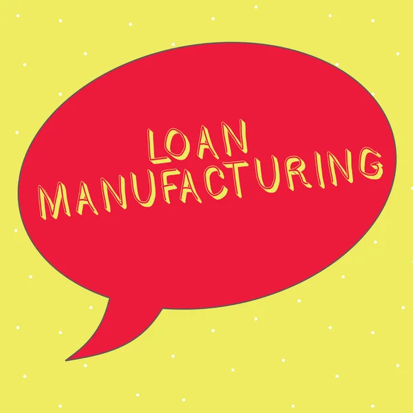 문자를 사용하는 단어 : Loan Manufacturing. 은행 과정에 대한 개념 은행 압류 자의 자격 여부를 검사하는 일 — 스톡 사진