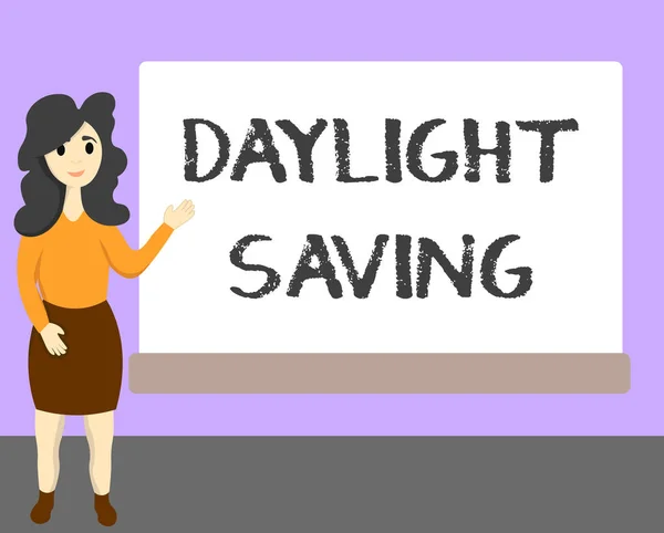 Palavra escrita texto Daylight Saving. Conceito de negócio para tecnologias de armazenamento que podem ser usadas para proteger dados — Fotografia de Stock