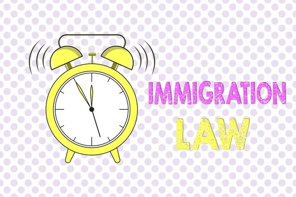 Word writing text Immigration Law. Business concept for Emigration of a citizen shall be lawful in making of travel