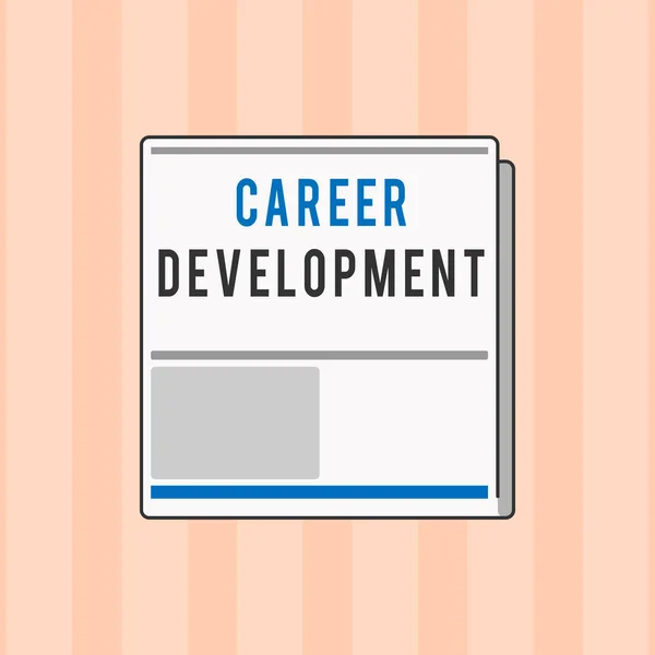 Text sign showing Career Development. Conceptual photo Lifelong learning Improving skills to get a better job — Stock Photo, Image