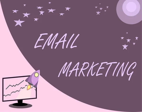 Почерк текста Email Marketing. Концепция, означающая отправку коммерческого сообщения группе людей, использующих почту — стоковое фото