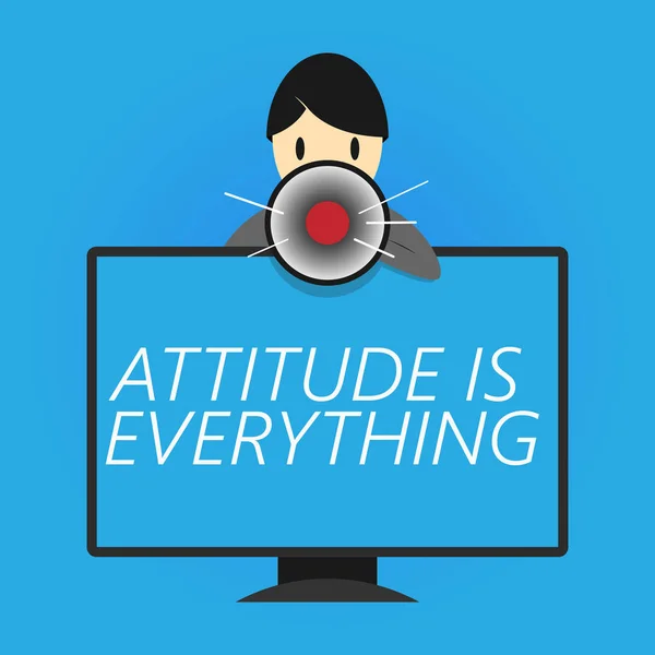 Writing note showing Attitude Is Everything. Business photo showcasing Positive Outlook is the Guide to a Good Life — Stock Photo, Image