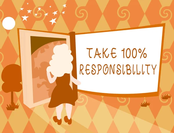 Word Writing Text übernehmen 100 Verantwortung. Geschäftskonzept für die volle Verantwortung für Ihre Handlungen und Gedanken — Stockfoto