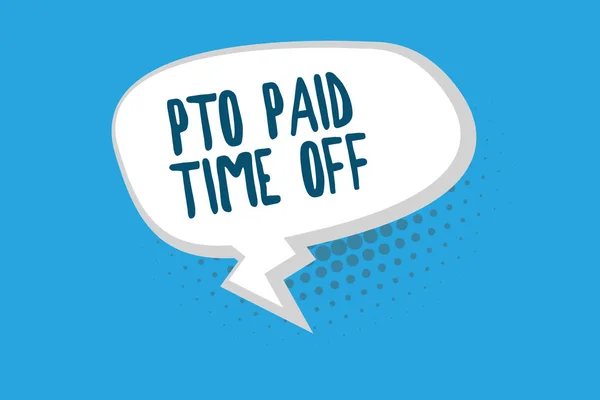 Текст, написанный словом "Pto Paid Time Off" Концепция бизнеса для работодателя предусматривает компенсацию за отпуск по личным обстоятельствам — стоковое фото