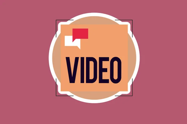 Handgeschreven tekst schrijven van Video. Begrip betekenis opname reproduceren of uitzending van bewegende visuele beelden — Stockfoto