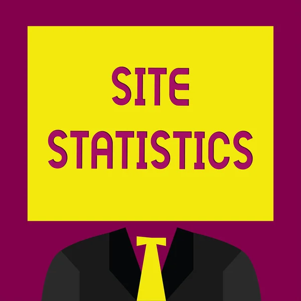 Koncepcionális kézírás, amely a Site Statistics-t mutatja. Üzleti fotó szöveg a látogatók viselkedésének mérése bizonyos weboldalakon — Stock Fotó
