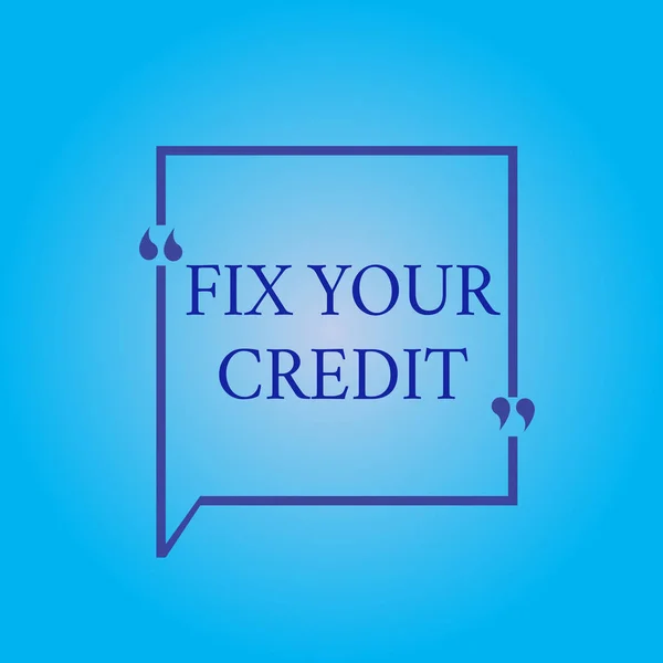 Note d'écriture montrant Fix Your Credit. Photo d'affaires présentant Gardez les soldes bas sur les cartes de crédit et autres crédits — Photo