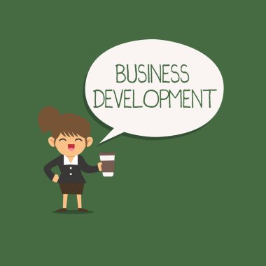 Business Development 'ı gösteren bir not yazıyorum. Şirket içinde ve arasında iş fotoğrafı gösterimi Uygulama Büyüme Değeri