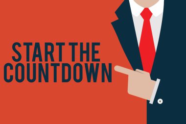 Word metin The Countdown başlatmak yazma. İş kavramı sıra geriye dönük zamanlayıcı ayarlamak saymak için