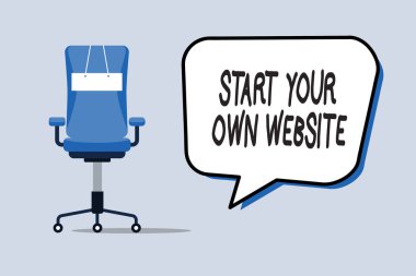Metin başlatmak kendi web sitesi yazma kelime. İş kavramı için hizmet kartvizit uzantısı olarak bir Kişisel Site