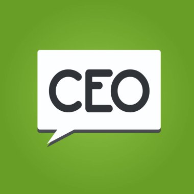 CEO gösterilen metin işareti. Kavramsal fotoğraf ana kişi bir şirket işletme görevlisi yönetiminden sorumlu