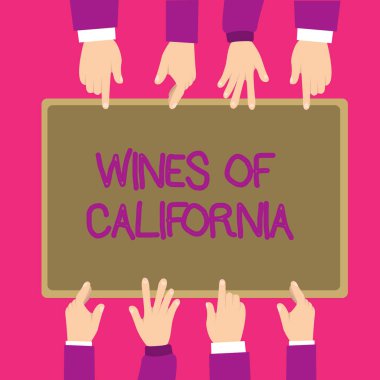 California şarapları gösterilen metin işareti. Kavramsal fotoğraf ABD ihracat kalite içecek içinde en iyi şarap üreticileri