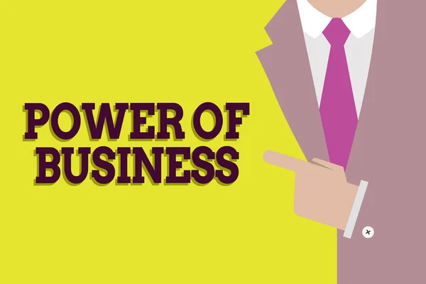Tekst pisma Power Of Business. Pojęcia, co oznacza możliwość wpływu rówieśników do osiągnięcia celów — Zdjęcie stockowe