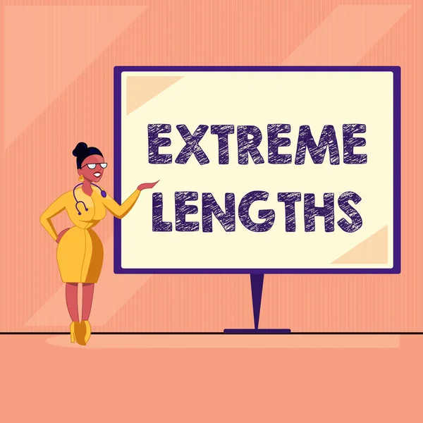 Tekst Pisania Słów Extreme Lengths Koncepcja Biznesowa Dla Dokonaj Wielkiego — Zdjęcie stockowe