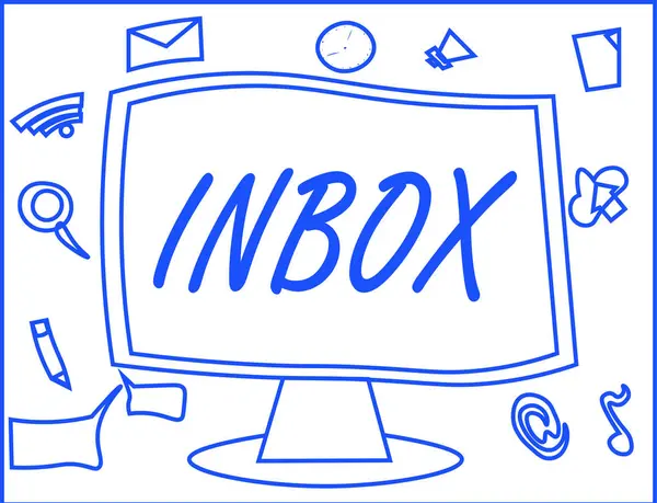 Handwriting text writing Inbox. Concept meaning electronic folder in which emails received by individual are held — Stock Photo, Image