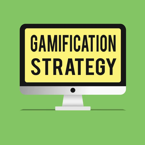 Word writing text Gamification Strategy. Business concept for use Rewards for Motivation Integrate Game Mechanics