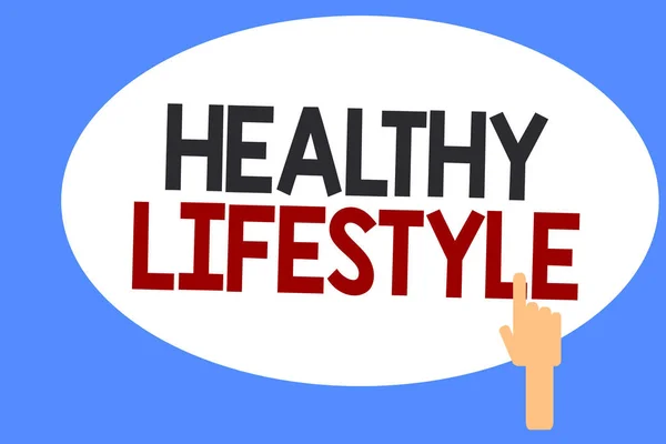 Conceptual hand writing showing Healthy Lifestyle. Business photo showcasing Live Healthy Engage in physical activity and exercise — Stock Photo, Image
