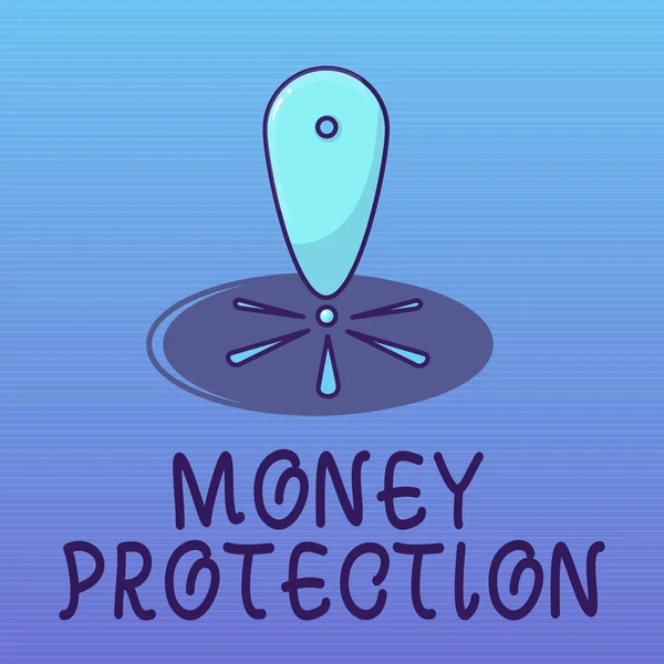 Sinal de texto mostrando proteção de dinheiro. Foto conceitual protege o inquilino do dinheiro alugado paga ao proprietário — Fotografia de Stock