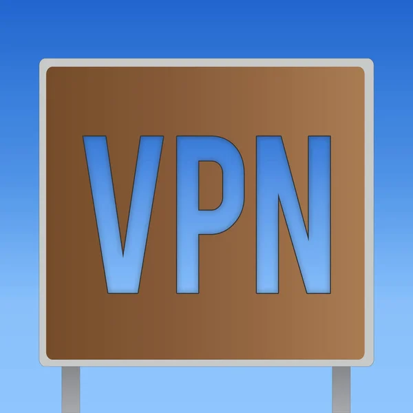 Conceptual hand writing showing Vpn. Business photo showcasing Redirects your connection to the Internet through configured server — Stock Photo, Image