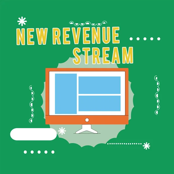 Escritura a mano conceptual que muestra New Revenue Stream. Texto de la foto de negocios Fuente adicional mejorada de ingresos Enfoque mejorado — Foto de Stock