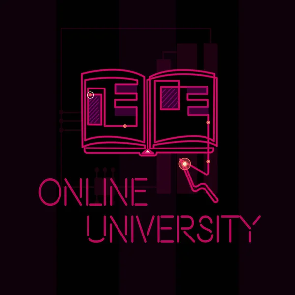 Word σύνταξη κειμένου Online University. Επιχειρηματική ιδέα για μαθήματα εξ αποστάσεως εκπαίδευσης που λαμβάνονται μέσω του διαδικτύου — Φωτογραφία Αρχείου