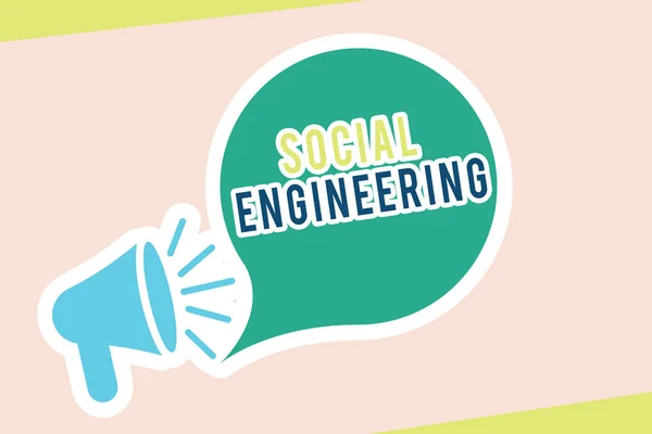 Tekst schrijven Social Engineering. Bedrijfsconcept voor Psychologische Manipulatie Krijg toegang tot fraude — Stockfoto