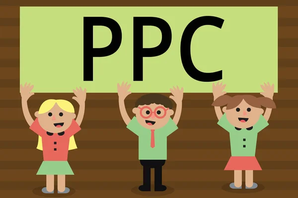 手写文字书写 Ppc. 概念意味着广告客户每次点击广告时都要支付费用 — 图库照片