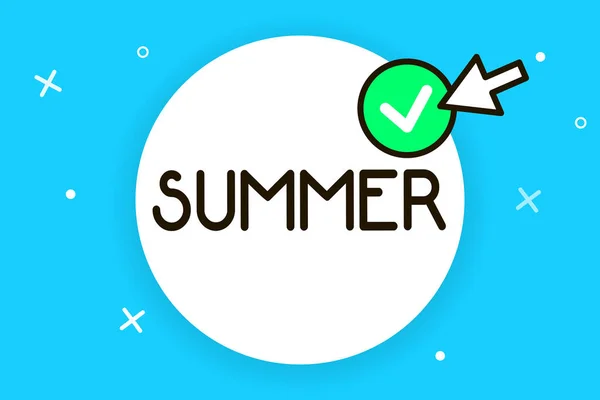 Konceptuella hand skriva visar sommaren. Företag foto text varmaste säsong år på norra halvklotet från juni till augusti — Stockfoto