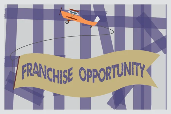 Skrivanteckning som visar Franchise Opportunity. Affärsfoto visa upp Business License Privilege Ägare till återförsäljare Anslutning — Stockfoto