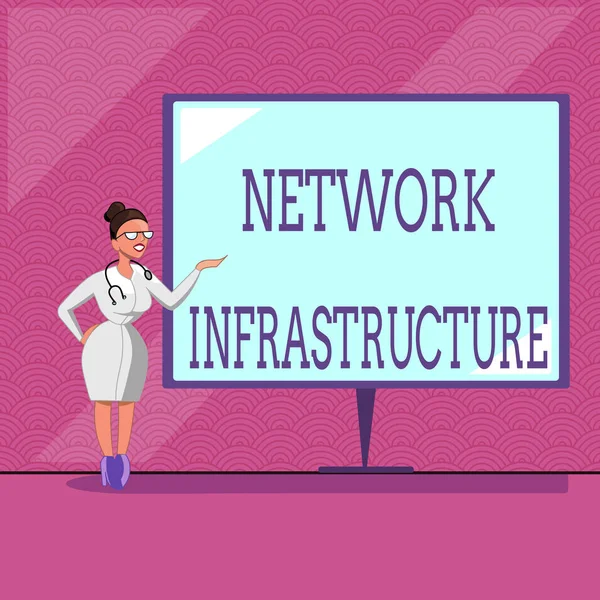 Konzeptionelle Handschrift, die die Netzinfrastruktur zeigt. Geschäftstexte Hard- und Software-Ressourcen In-und Out-Verbindung — Stockfoto