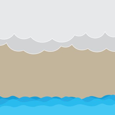 Tasarım iş kavramı boş kopya metin Web afiş promosyon malzemesi şablon yarı ton dalga ve kabarık ağır bulut deniz manzarası doğal kadar alay etmek için boş metin alanı ile