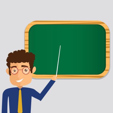 Tasarım iş boş kopya alanı metin reklam Web sitesi tanıtım için Banner şablon adam ayakta tutan sopa işaret duvara monte renk Pano için izole