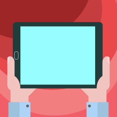 İş kavramı boş kopya alanı modern arka plan Hu Analizi el Holding boş ekran Tablet Smartphone ekran birim vektör tasarımı