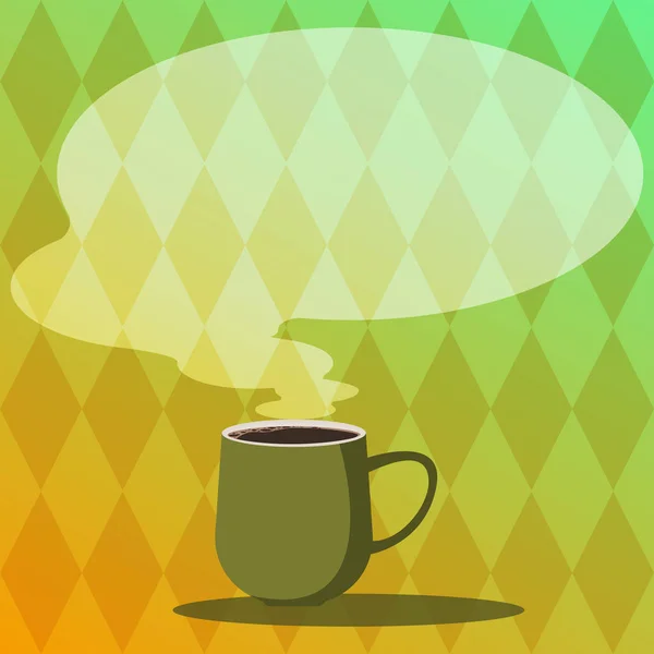 Concepto de negocio de diseño Texto de copia vacío para banners web Plantilla de maqueta de material promocional Taza Vector Taza de café caliente con burbuja de voz de color en blanco como icono de vapor — Archivo Imágenes Vectoriales