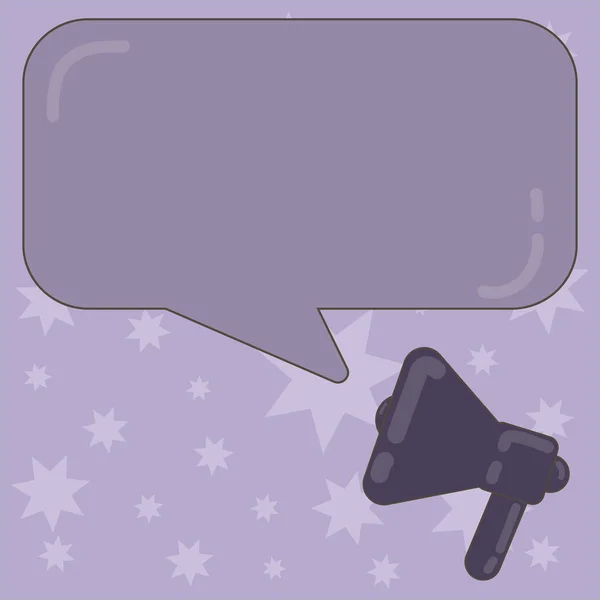 Negócio de design Modelo vazio isolado Modelo de layout gráfico minimalista para publicidade Megaphone Vector e Blank Rectangular Color Speech Bubble com Reflexão —  Vetores de Stock