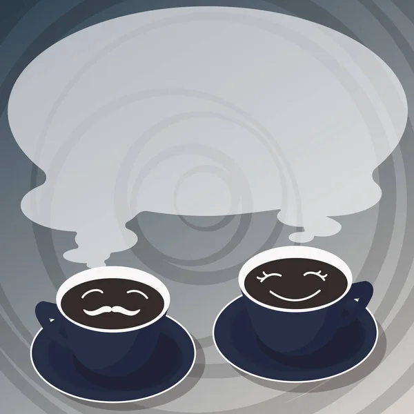 Návrh firmy prázdná šablona izolované minimalistické grafické rozložení šablony pro reklamní sady Cup talíř za jeho a její tvář kávy ikonu s prázdné parní — Stockový vektor