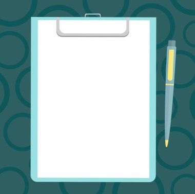 Tasarım iş boş şablon izole Minimalist grafik düzeni şablonu boş sac Bond kağıt panosuna tükenmez kalem metin alanı tıklatın reklam için