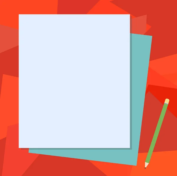 Modelo vazio de negócios para Layout para convite cartão promoção cartaz voucher Stack of Blank Diferentes Pastel Color Construction Bond Paper and Pencil —  Vetores de Stock