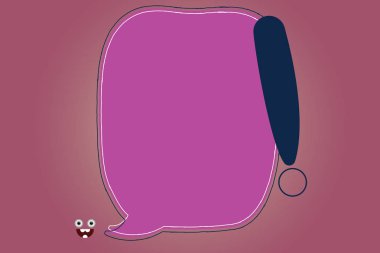 Tasarım iş boş kopya alanı metin reklam Web sitesi tanıtım için Banner şablon boş renk konuşma balonu özetlenen ünlem canavar yüz simgesi ile izole