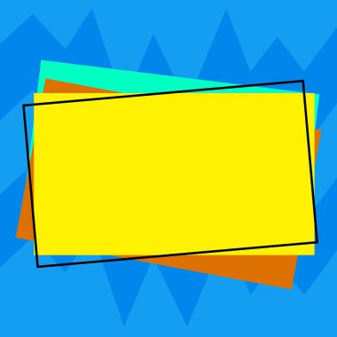 Tasarım iş kavramı boş kopya metin Web afiş promosyon malzemesi şablonu yığın boş dikdörtgen özetlenen farklı renk inşaat kağıt alay etmek için