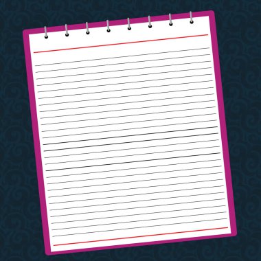 Tasarım iş kavramı boş şablon kopya alanı metin reklam Web sitesi için izole filigranı yazdırılan arka plan üzerinde sarmal üst renk Not defteri vektör kaplı