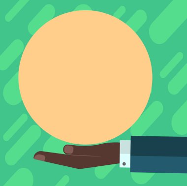 İş kavramı boş şablon kopya alanı posterler kupon promosyon malzeme Hu analiz el takım boş düz renk sunan daire Logo posterler için izole.