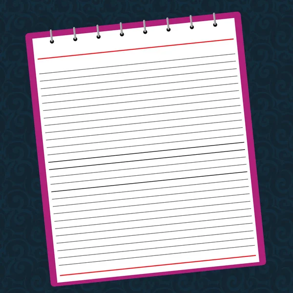 Conceito de negócio de design Texto de espaço de cópia de modelo vazio para o site do anúncio isolado Lined Spiral Top Color Notepad Vector on Watermark Printed Background —  Vetores de Stock