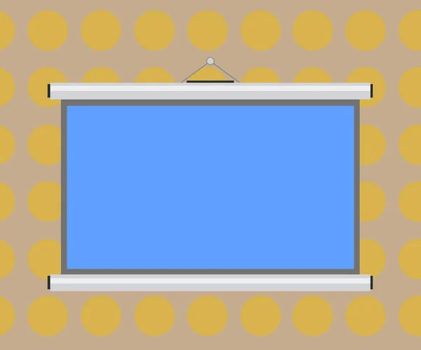 Ontwerpsjabloon business lege sjabloon geïsoleerde minimalistische grafische lay-out voor de reclame van lege draagbare muur opgehangen projectiescherm voor conferentie presentatie — Stockvector