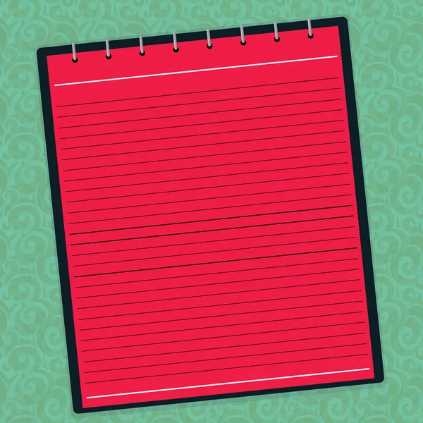Modelo vazio de negócios para Layout para convite cartão promoção cartaz voucher forrado espiral Top Color Notepad Vector na marca d 'água fundo impresso —  Vetores de Stock