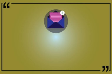 Tasarım iş kavramı boş şablon kopya alanı metin reklam Web sitesi için açık Zarf kağıt yeni e-posta iletisi tırnak işareti anahat içinde izole