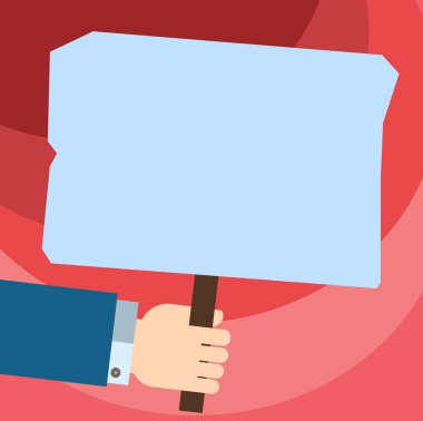 İş kavramı boş kopya metin Web afiş promosyon malzemesi şablonu Hu analiz el boş renkli afişini Holding sahte için sopa vektör metin alanı ile tasarım