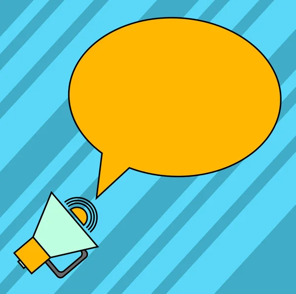 Ontwerp concept Business bedrijfsadvertentie voor website promotie banners lege sociale media-advertentie lege ovaal geschetst toespraak Bubble tekstballon megafoon met geluidspictogram — Stockvector