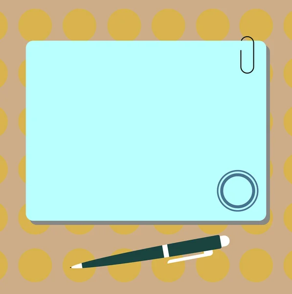 Дизайн бизнес-концепция пустой шаблон скопировать текст пространства для сайта объявления изолированные Blank Square Color Board с магнитом Щелкните шариковой ручкой Pen Pushpin и клип — стоковый вектор