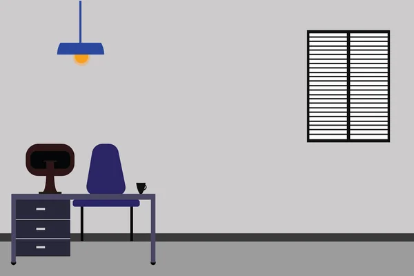 设计商业概念空白副本文本为网页横幅宣传材料模拟模板工作空间简约室内计算机和学习区域在房间向量 — 图库矢量图片
